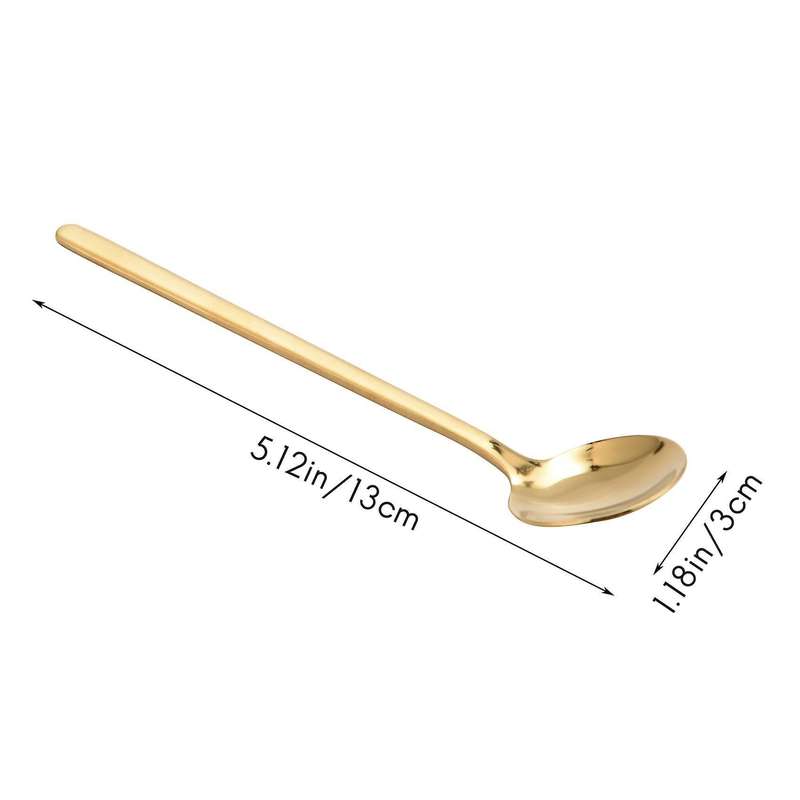 2 Pcs/set Coffee Scoop 304 Stainless Steel Coffee Spoon Gold S
