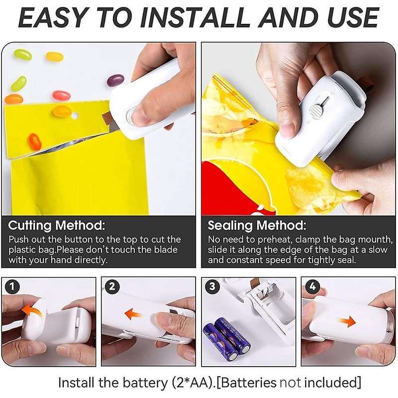 Bag Sealer,handheld Heat Vacuum Sealer, 2 In 1 Heat Sealer and Cutter