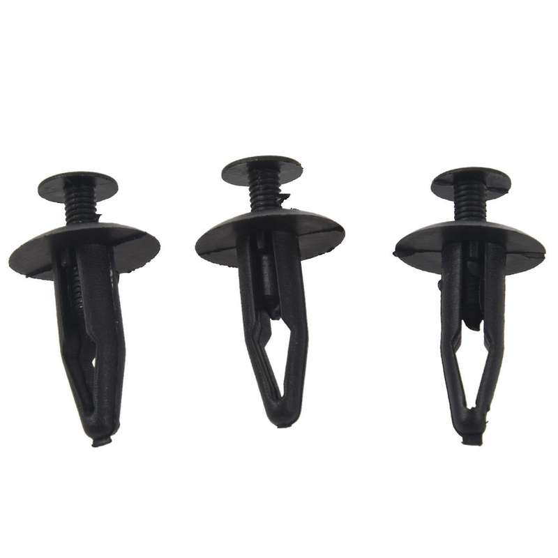 50pcs 7mm Hole Plastic Fastener Rivet Push Retainer Bumper Clip Black