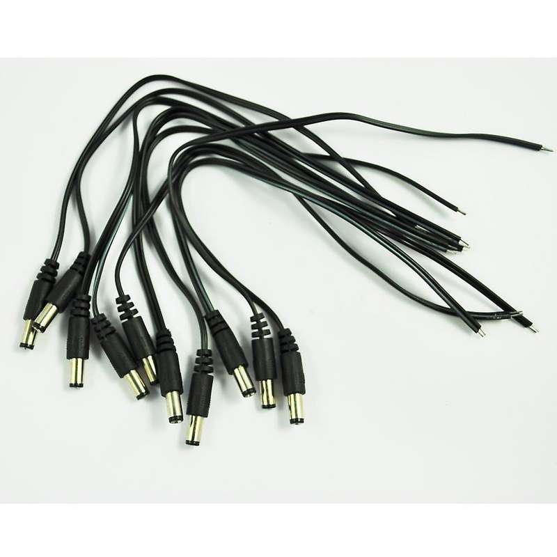 10pcs 5.5x2.1mm Male Dc Power Pigtails Plug Lead Cord for Cctv Camera