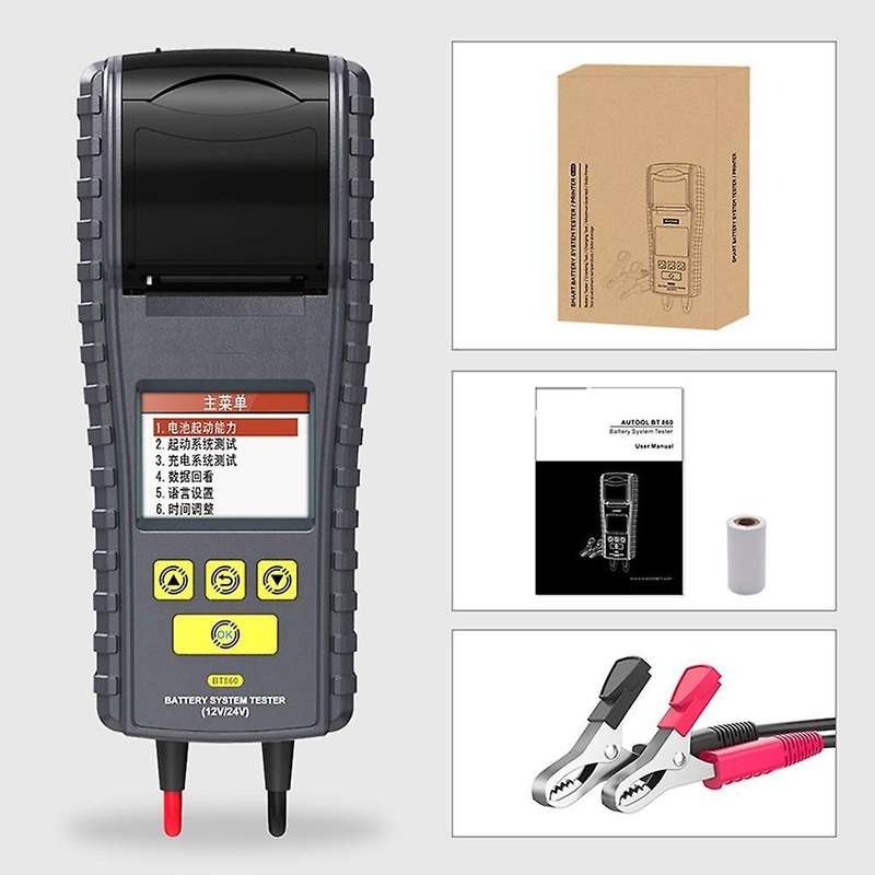 Bt860 24v Car Battery Tester with Printer Tests Battery Capacity