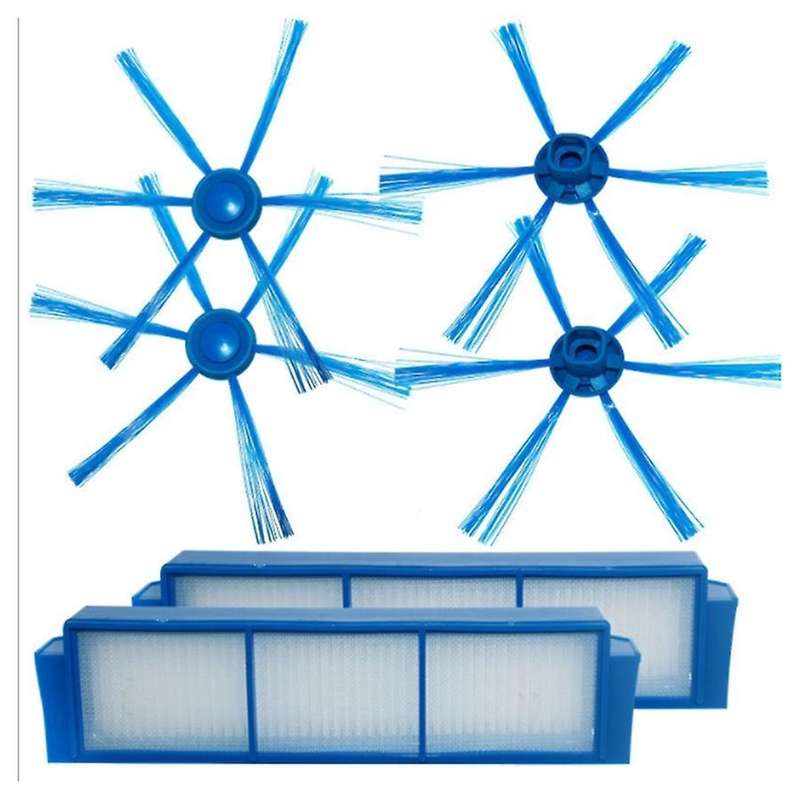 2pcs Filters+2 Pairs Side Brushes for Philips Fc8007 Fc8792 Fc8794