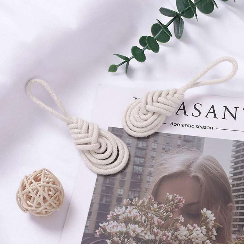 Cotton Rope Napkin Ring Set Of 4,pastoral Napkin Holders without Bead