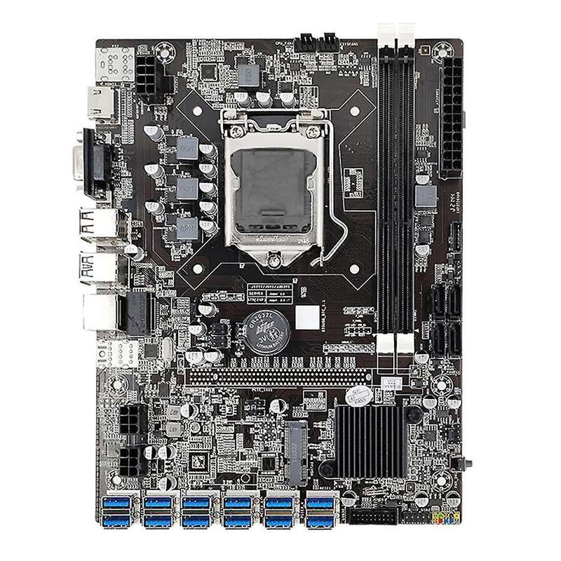 B75 Btc Mining Motherboard 12 Usb3.0 to Pcie1x Graphics Card Slot