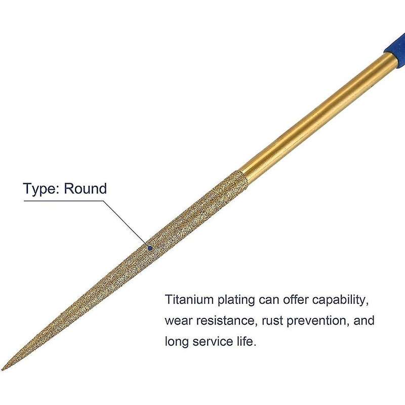 Diamond Needle File Set 3mm X 140mm,for Metal Wood Stone Glass, 10pcs