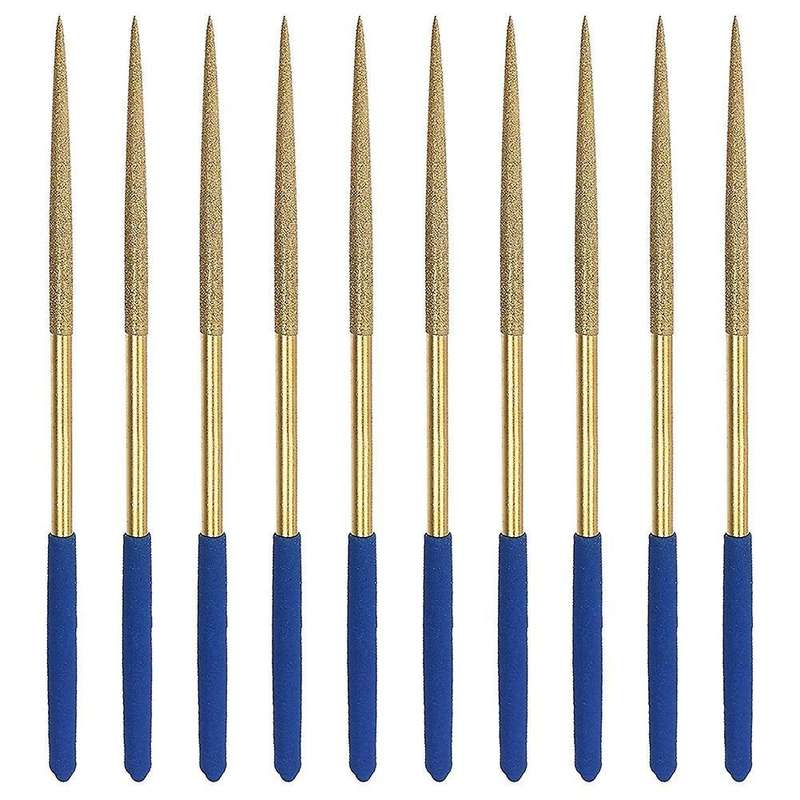 Diamond Needle File Set 3mm X 140mm,for Metal Wood Stone Glass, 10pcs