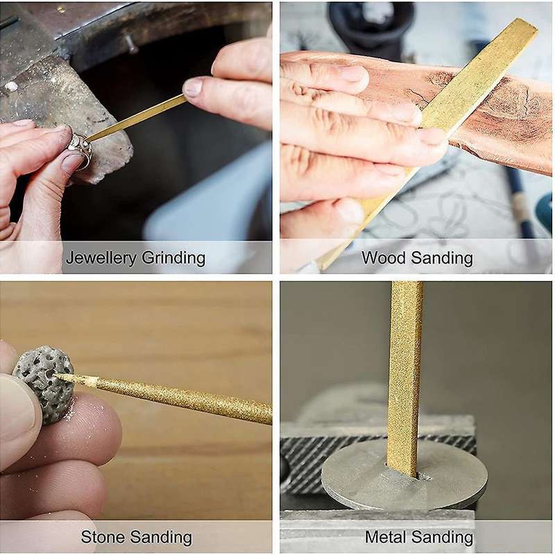 Diamond Needle File Set 3mm X 140mm,for Metal Wood Stone Glass, 10pcs
