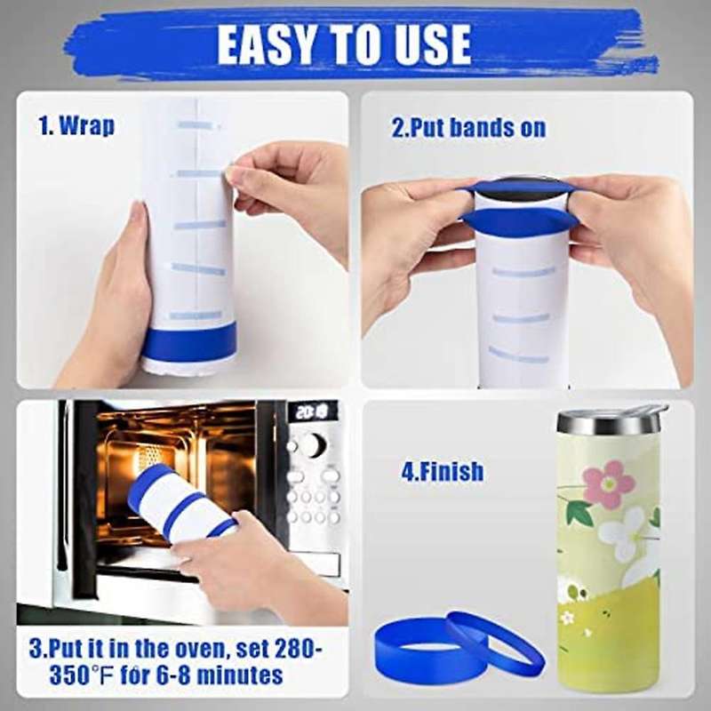 Silicone Bands for Sublimation Tumbler,2 Sizes Tight-fitting