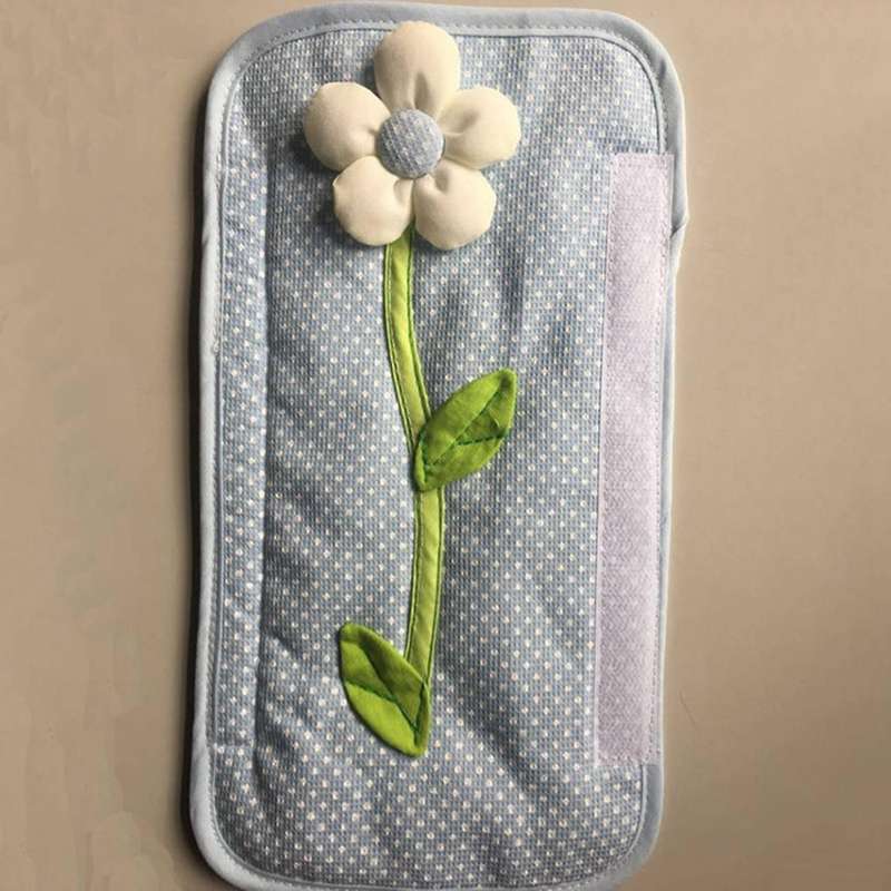 4pcs Flower Polka Dot Door/refrigerator Handle Cover Gloves Blue