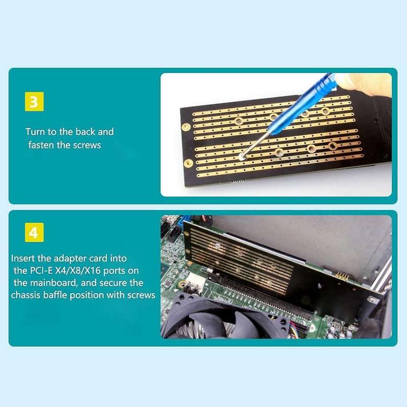 Pci-e to Nvme Adapter Card M.2 M-key Nvme Protocol Dual Bay Array