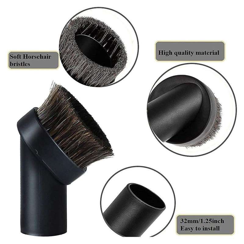 4 Pcs for Most Vacuum Attachments 1.25 Inch Hair Dusting Round Brush