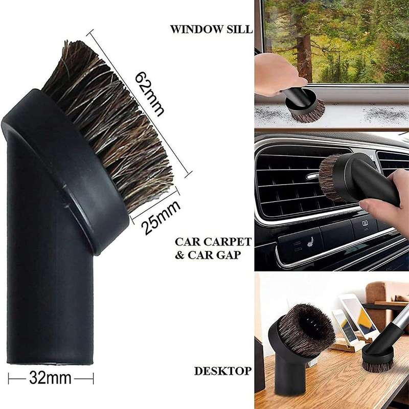 4 Pcs for Most Vacuum Attachments 1.25 Inch Hair Dusting Round Brush