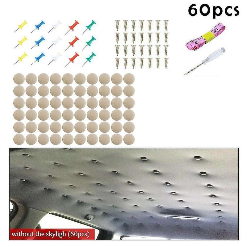 60pcs Car Roof Canopy Repair Rivet Kit Repair for Car Roof Gray