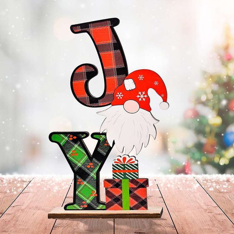 3 Pcs Christmas Wood Printing Rudolph Christmas Desktop Decoration
