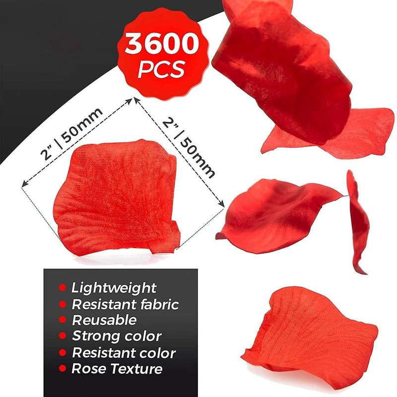 3600 Pcs Fake Artificial Silk Rose Petals, for Valentine's Day Room