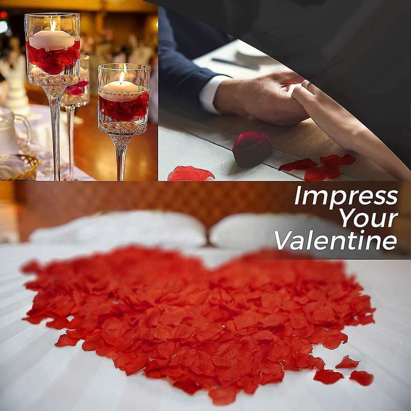3600 Pcs Fake Artificial Silk Rose Petals, for Valentine's Day Room