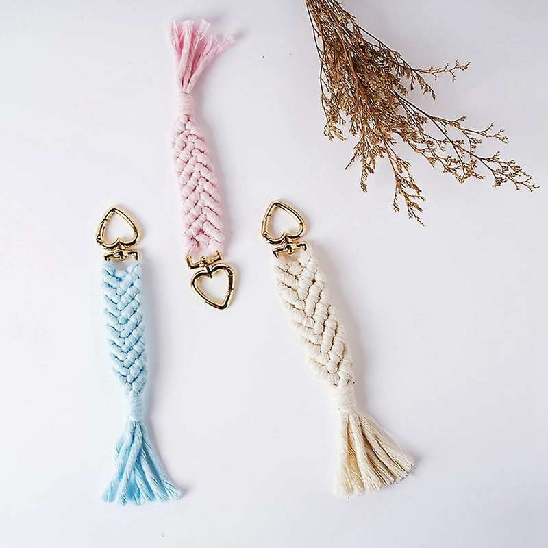 3pcs Bohemian Tassel Keychains Love Keychain