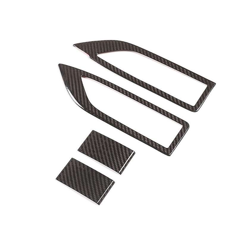 Real Carbon Fiber Door Window Lift Switch Button Cover Trim