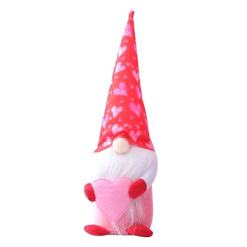 Valentines Day Decor, Handmade Faceless Doll Rudolph Plush Toy, A