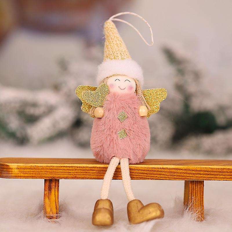 4pcs Christmas Ornaments Lovely Plush Doll Christmas Tree Decor