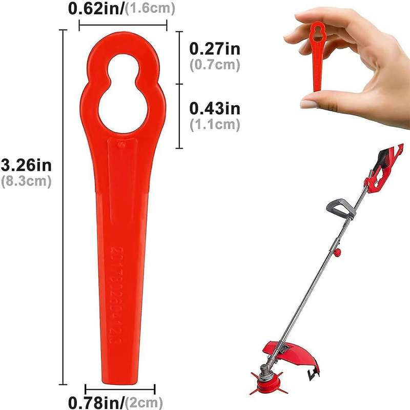 80 Pcs 8.3cm Plastic Grass Trimmer for Bosch Einhell Lawn Mower