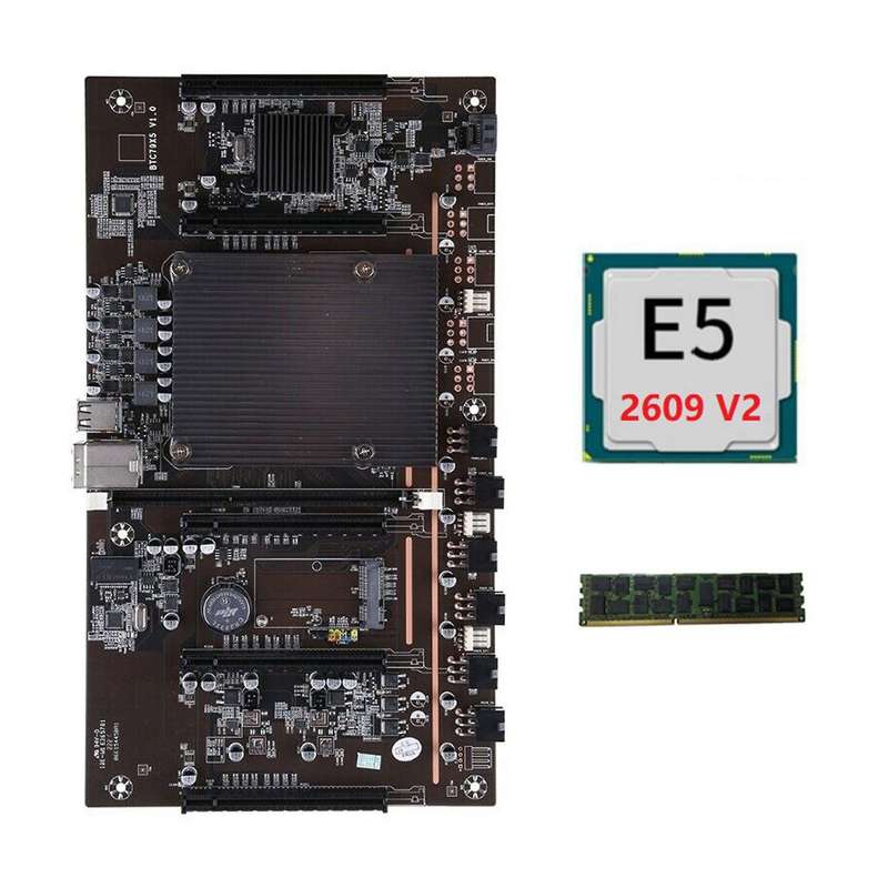 X79 H61 Btc Mining Motherboard with E5 2609 V2 Cpu+recc 4g Ddr3 Ram