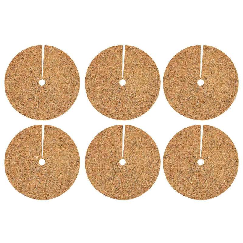 6pcs Natural Coco Coir Fiber Tree Mulch Ring Protector Mat 20cm