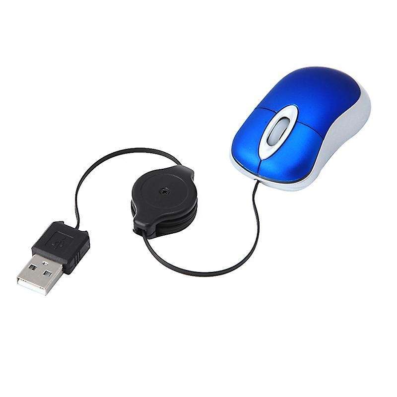 Usb Wired Mouse Cable Tiny Small Mouse for Windows 98(blue)