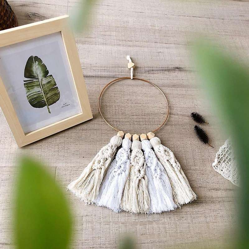 Handmade Macrame Tassel Wall Hanging Art Woven Tapestry Boho Home