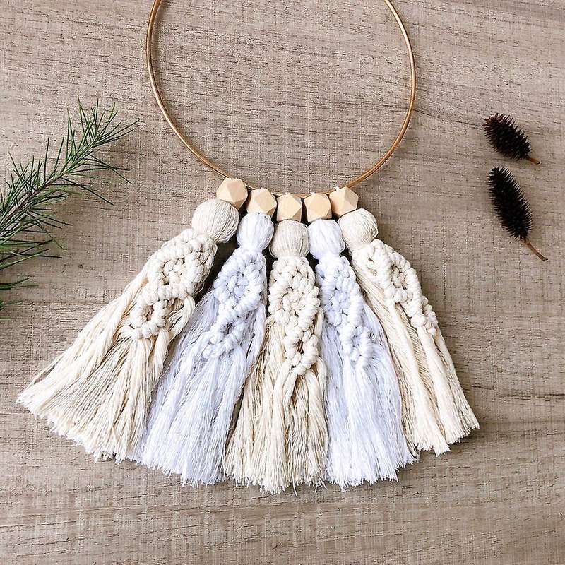 Handmade Macrame Tassel Wall Hanging Art Woven Tapestry Boho Home