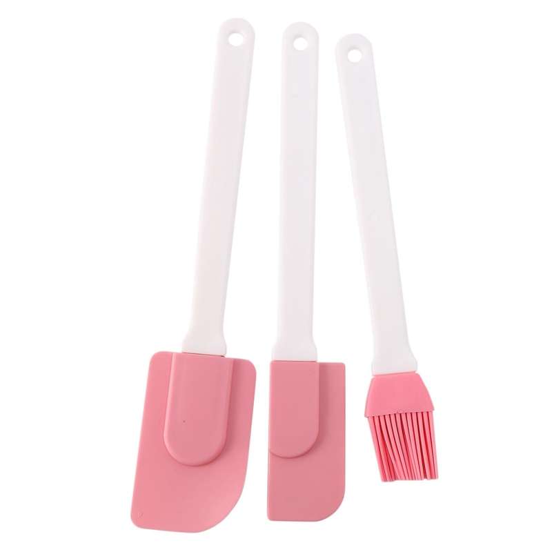 3pcs Silicone Spatulas Buttercream Cake Scraper Heat Resistant Brush