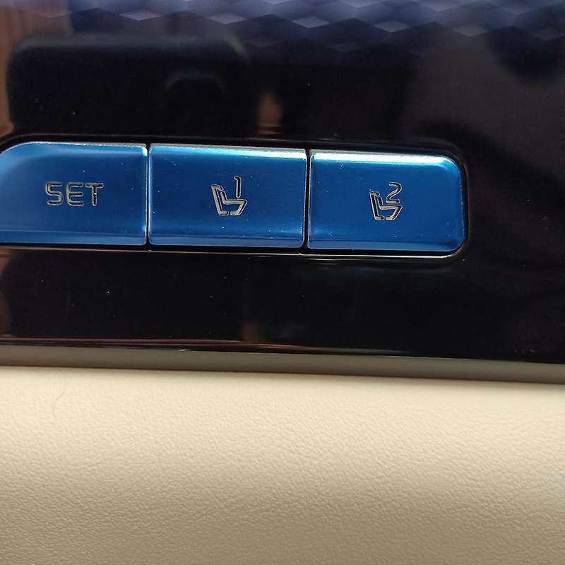 Car Aluminum Alloy Seat Memory Button Sticker for Kia Carnival Silver