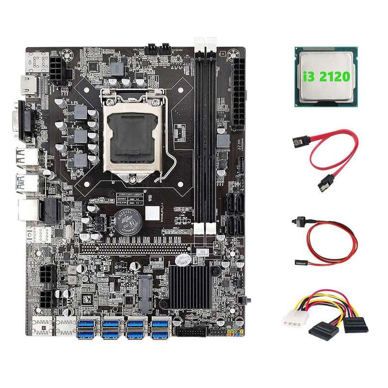 Motherboard+i3 2120 Cpu+4pin to Sata Cable+sata Cable+switch Cable