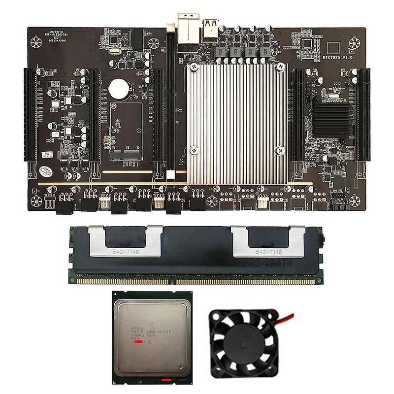 X79 H61 Btc Miner Motherboard with E5-2620 Cpu+4g Ddr3 Recc Server
