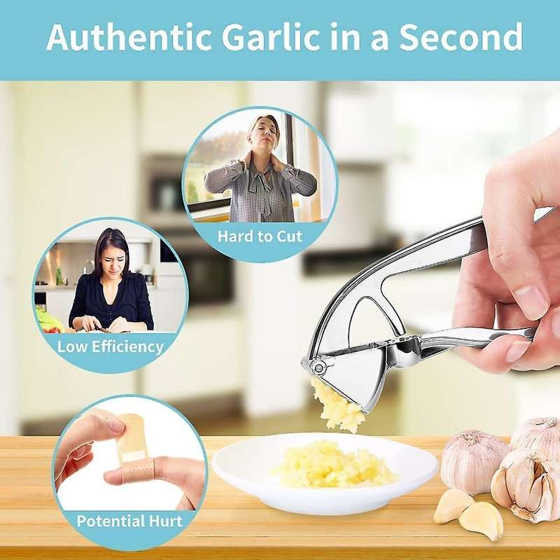 Garlic Press Zinc Alloy, Garlic Mincer Rust Proof Garlic Crush Date