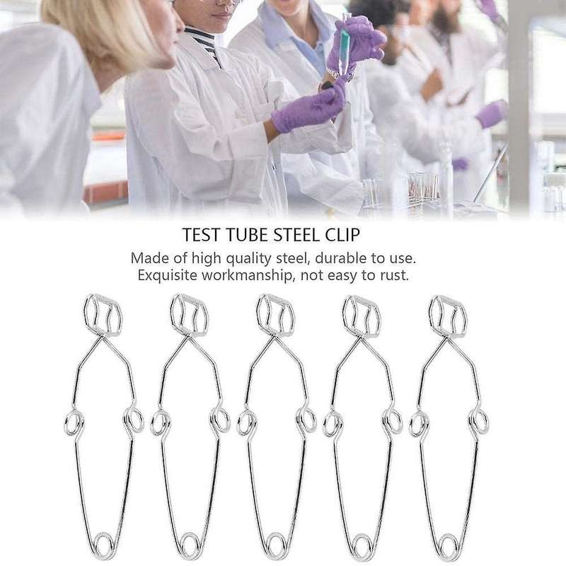 Test Tube Clamp 5 Pcs Test Tube Steel Clip for Lab Glass Test Tube