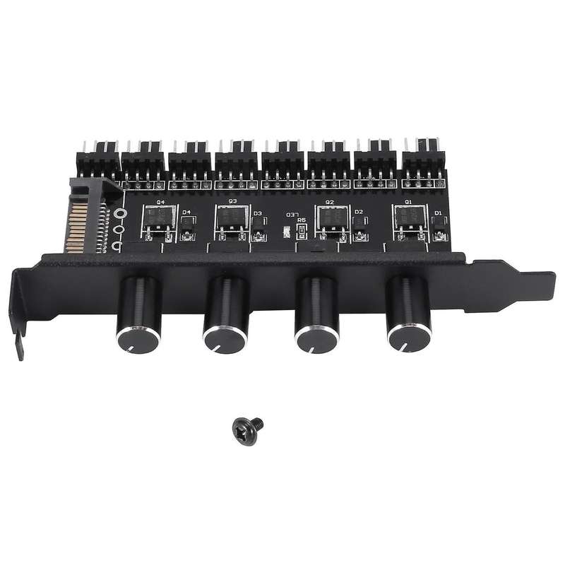 Pc 8 Channels Fan Hub 4 Knob Cooling Fan Speed Controller 12v