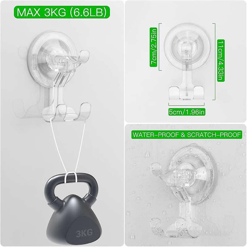 Shower Suction Hook, Suction Hook Detachable and Reusable Shower Hook