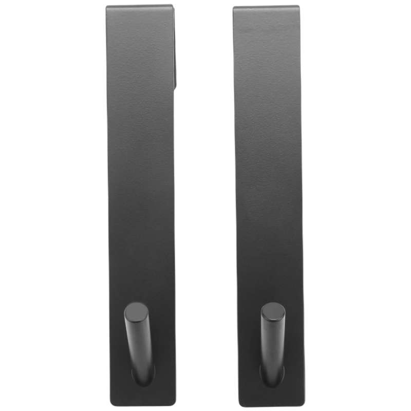 2 Pcs Bathroom Glass Door Rear Hooks Punch-free Back-hanging Black