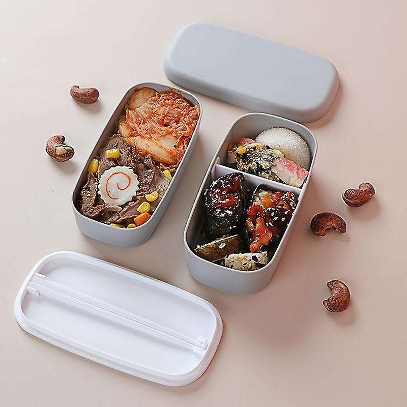 Microwavable 2 Layer Lunch Box with Compartments Leakproof Box Pink
