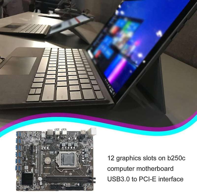 B250c Btc Mining Motherboard G3900 Cpu 12xpcie to Usb3.0 for Btc