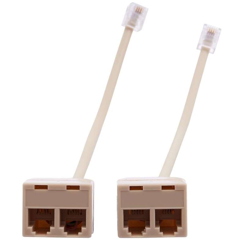 2 X 6p4c Rj11 Male to 2x Female Splitter Tele Pone Connector Adapter