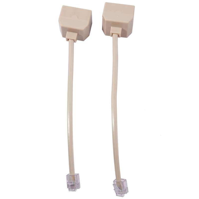 2 X 6p4c Rj11 Male to 2x Female Splitter Tele Pone Connector Adapter