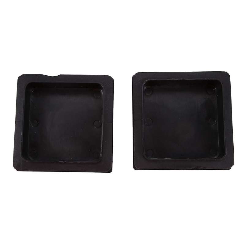 100mm X 100mm Plastic Ribbed Square End Caps Cover Tube Inserts 2 Pcs