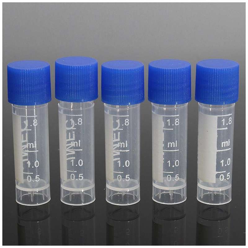 50x Plastic Graduated Cryovial Test Tube Sample Pipe with Seal Cap