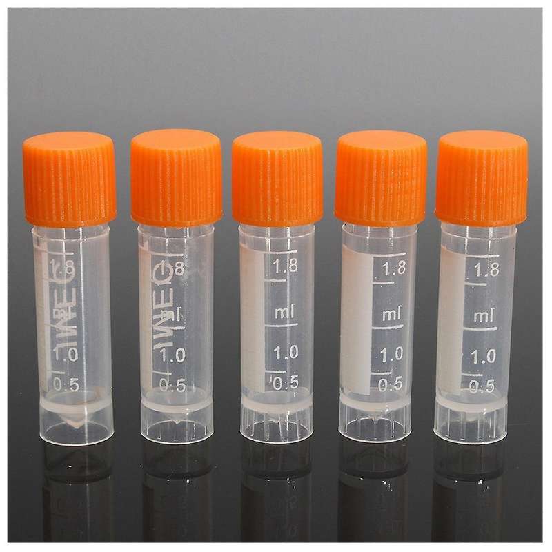 50x Plastic Graduated Cryovial Test Tube Sample Pipe with Seal Cap
