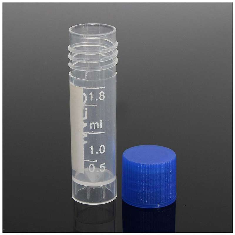 50x Plastic Graduated Cryovial Test Tube Sample Pipe with Seal Cap