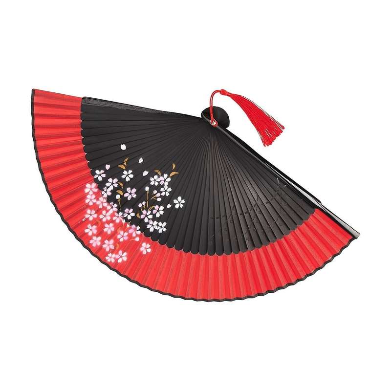 Handheld Fan Sakura Printing Folded Fans Spun Silk Bamboo