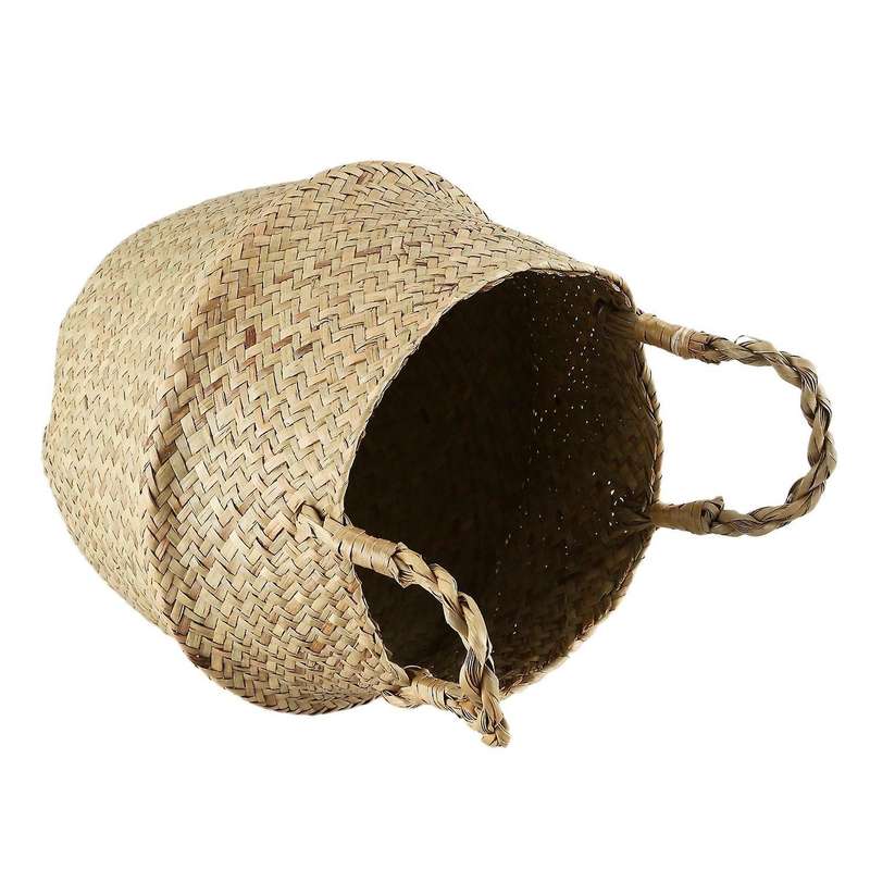 Seagrass Wickerwork Basket Rattan Foldable Hanging Woven Dirty Size S