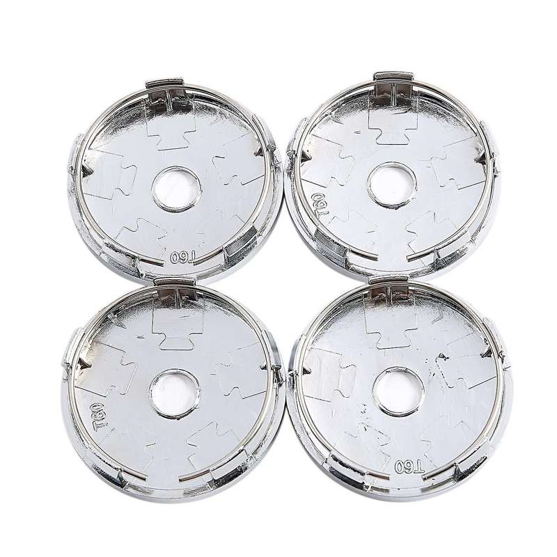 Set Of 4 Chrome Wheel Center Hub Cap Universal Car Plastic 60mm